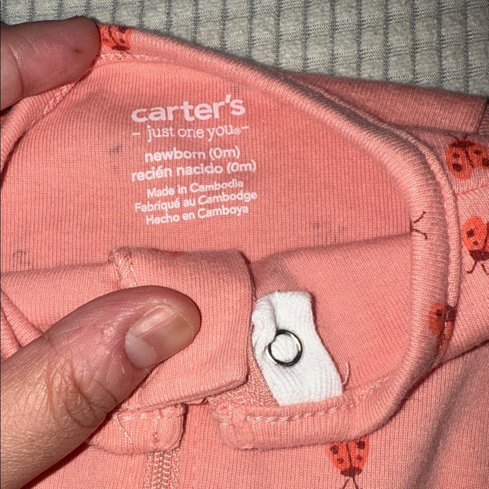 Carters: Charming Pink Lady Bug  Kids Footie - Picture 4 of 6